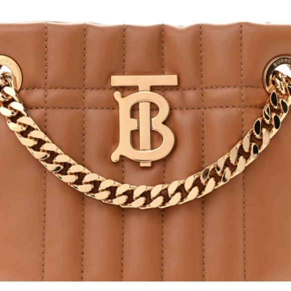 Burberry Lambskin Quilted Mini Lola Bucket Bag Maple Brown - Picture 6 of 8